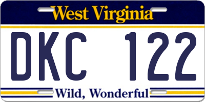 WV license plate DKC122
