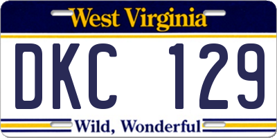 WV license plate DKC129