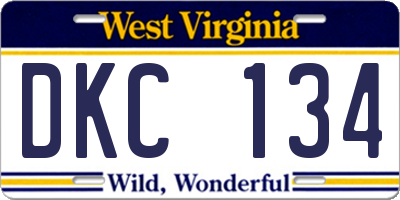 WV license plate DKC134