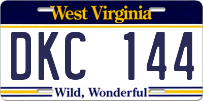 WV license plate DKC144