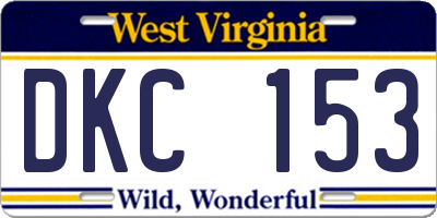 WV license plate DKC153