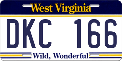 WV license plate DKC166