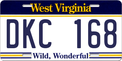 WV license plate DKC168