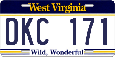 WV license plate DKC171