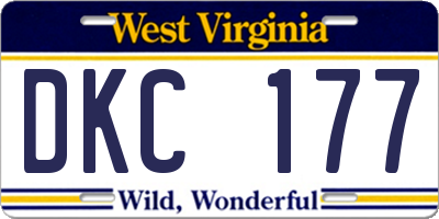 WV license plate DKC177
