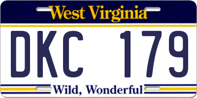 WV license plate DKC179