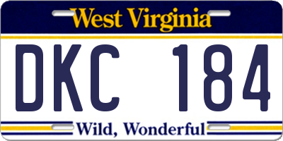 WV license plate DKC184