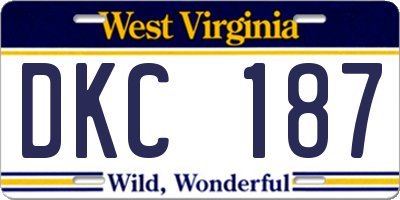 WV license plate DKC187