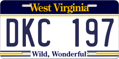 WV license plate DKC197