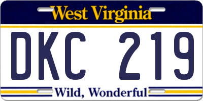 WV license plate DKC219