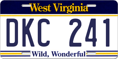 WV license plate DKC241