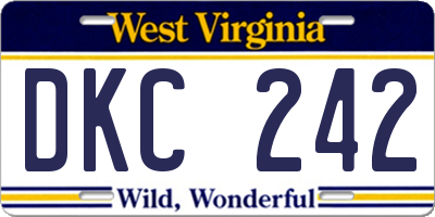 WV license plate DKC242