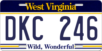 WV license plate DKC246