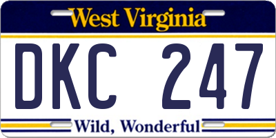 WV license plate DKC247
