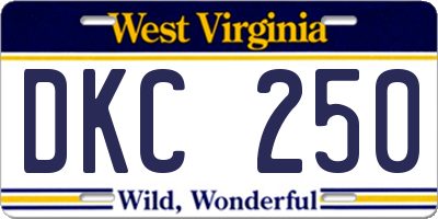 WV license plate DKC250