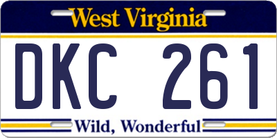 WV license plate DKC261