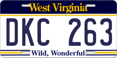 WV license plate DKC263