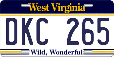 WV license plate DKC265