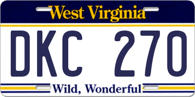 WV license plate DKC270