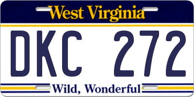 WV license plate DKC272