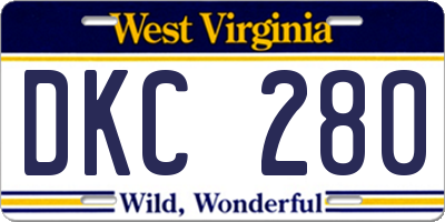 WV license plate DKC280