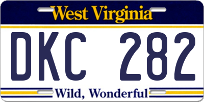 WV license plate DKC282
