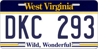 WV license plate DKC293