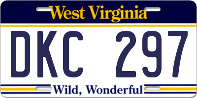 WV license plate DKC297