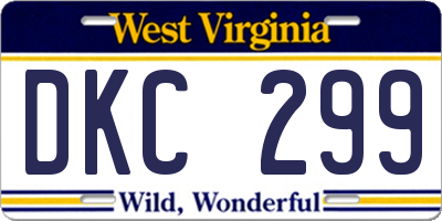 WV license plate DKC299