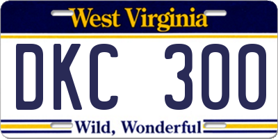 WV license plate DKC300