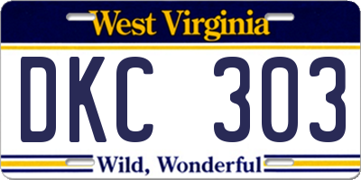 WV license plate DKC303