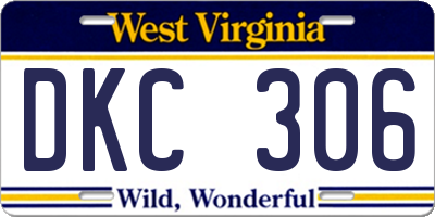 WV license plate DKC306