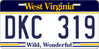 WV license plate DKC319