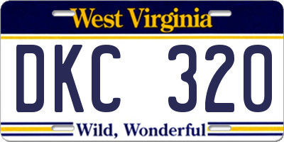 WV license plate DKC320