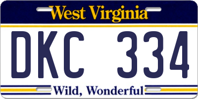 WV license plate DKC334