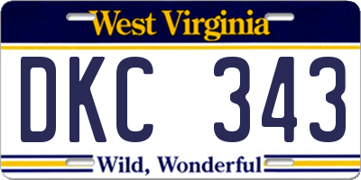 WV license plate DKC343