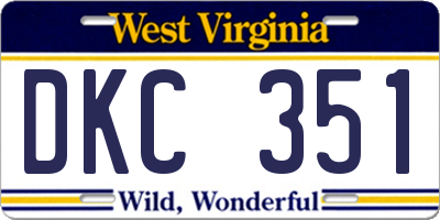 WV license plate DKC351