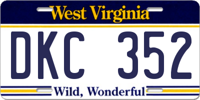 WV license plate DKC352