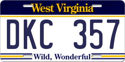WV license plate DKC357