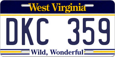 WV license plate DKC359
