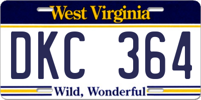 WV license plate DKC364