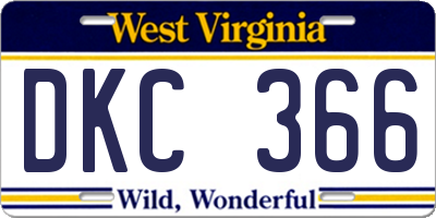 WV license plate DKC366