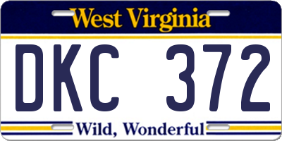 WV license plate DKC372