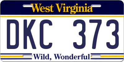 WV license plate DKC373