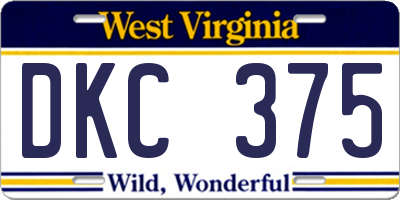 WV license plate DKC375