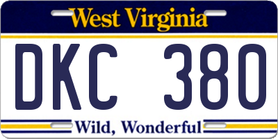 WV license plate DKC380