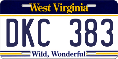 WV license plate DKC383