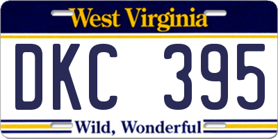 WV license plate DKC395