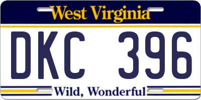 WV license plate DKC396