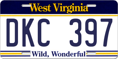 WV license plate DKC397